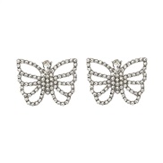 ( Silver)earrings super Rhinestone butterfly earrings occidental style Earring lady trend elegant bride