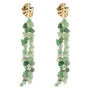 ( green)occidental style fashion handmade beads color gravel earrings long style tassel winds silver Earring woman