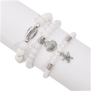 ( white)occidental style Bohemia leisure wind starfish Shells bracelet  sweet color beads set