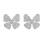 ( White K) retro high butterfly necklace  samll brief temperament romantic Metal wind ear stud