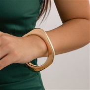 ( 1  Gold 2448)occidental style exaggerating Metal wind textured bangle geometry brief surfaceracelet