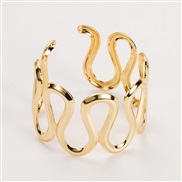 ( Gold)occidental style Metal surface opening bangle exaggerating geometry multilayer snake trend personality woman