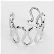 ( Silver)occidental style Metal surface opening bangle exaggerating geometry multilayer snake trend personality woman