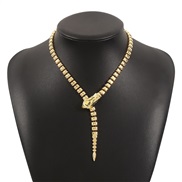 ( Gold)occidental style fashion Metal snake geometry clavicle chain  personality high style snake chain necklace