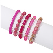 (fluorescent  rose Red)occidental style Bohemia wind beads  fashionins color bracelet set