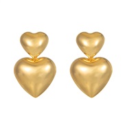 ( GoldB)drop heart-shaped earrings earring briefinstemu ear studearring