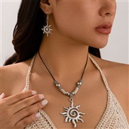 ( 3  White k necklace+ 5193)occidental styleins wind starfish  exaggerating Metal rose big love necklace set