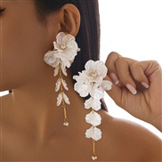 (  white3319)occidental style color flowers Collar wind three-dimensional flowers clavicle necklaceearrings