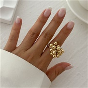 ( 1 Ligh  Gold  762)occidental styleins exaggerating Metal wind imitate Pearl ring  personality openingring