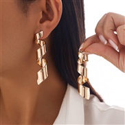 ( 4  Gold 3312)occidental style Irregular Stripe ear stud woman  fashion geometry twining Metal Earringearrings