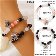 ( 2  Mixed color 4364)occidental style Halloween skull set black woman spider color beads bracelet