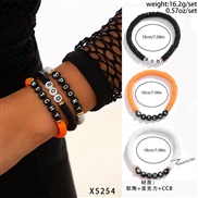 ( 3  Mixed color 5254)occidental style Halloween skull set black woman spider color beads bracelet