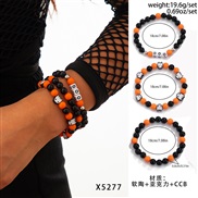 ( 4  Mixed color 5277)occidental style Halloween skull set black woman spider color beads bracelet