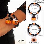 ( 5  Mixed color 5278)occidental style Halloween skull set black woman spider color beads bracelet