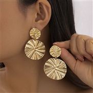 ( 1  Gold 3285)occidental styleins wind heart-shaped pendant ear stud  creative Metal Shells Earringearrings