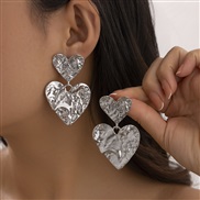 ( 2  White K 3287)occidental styleins wind heart-shaped pendant ear stud  creative Metal Shells Earringearrings