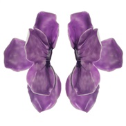 (purple)Korean style summer fashion enamel petal earrings gradual change three-dimensional petal sweet exaggerating tem