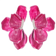 ( rose Red)Korean style summer fashion enamel petal earrings gradual change three-dimensional petal sweet exaggerating 