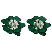 ( green)occidental style handmade Cloth imitate flowers earrings fashion layer temperament wind exaggerating big flower