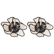 ( white)occidental style handmade Cloth imitate flowers earrings fashion layer temperament wind exaggerating big flower