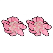 ( Pink)occidental style handmade Cloth imitate flowers earrings fashion layer temperament wind exaggerating big flowers