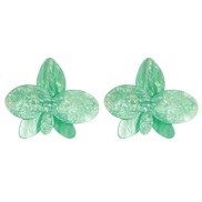 (blue green )Acetate sheet exaggerating wind flowers earrings woman fresh high all-Purpose Earring woman