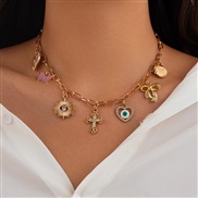 ( 4  necklace  Gold 667 )occidental style wind imitate Pearl tassel necklacenecklace starfish Shells pendant