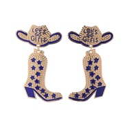 (purple)occidental style earrings lady Cowboy earring samll Alloy enamel Earring