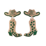 ( green)occidental style earrings lady Cowboy earring samll Alloy enamel Earring