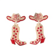 ( red)occidental style earrings lady Cowboy earring samll Alloy enamel Earring