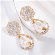 ( yellow)occidental style earrings trend high Alloy diamond geometry drop exaggerating earring Earring