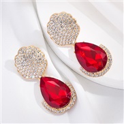 ( red)occidental style earrings trend high Alloy diamond geometry drop exaggerating earring Earring