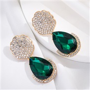 ( green)occidental style earrings trend high Alloy diamond geometry drop exaggerating earring Earring