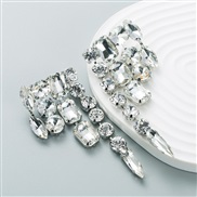 ( white)occidental style fashion earrings brilliant Alloy embed glass diamond earrings high trend