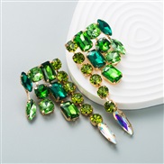 ( green)occidental style fashion earrings brilliant Alloy embed glass diamond earrings high trend