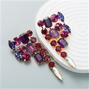 ( Purple color )occidental style fashion earrings brilliant Alloy embed glass diamond earrings high trend