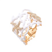 ( white) occidental style starfish bangle personality atmospheric exaggerating bangle fashion Irregular hollow