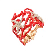 ( red) occidental style starfish bangle personality atmospheric exaggerating bangle fashion Irregular hollow