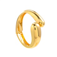 ( Gold)occidental style drop exaggerating bangle Alloy surface  high opening mirror bangle