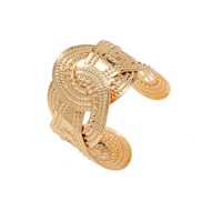 ( Gold) fashion creative unique Metal Round hollow pattern woman opening bangle