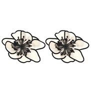 ( white)multicolor handmade Cloth imitate flowers earrings fashion layer temperament wind exaggerating big flowers