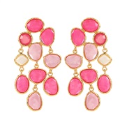 ( Pink)fashion color Bohemian style retro style occidental style handmade earrings