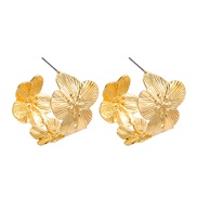 ( Gold)retro flowers geometry earrings Irregular pattern Earring brief fashion all-Purpose ear stud