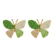 ( green) color handmade weave earrings small fresh butterfly ear stud Bohemia wind Earring