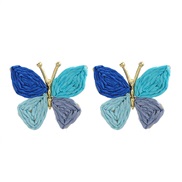 ( blue) color handmade weave earrings small fresh butterfly ear stud Bohemia wind Earring