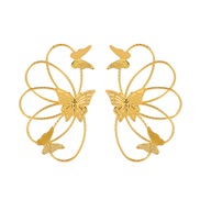 ( Gold) earrings hollow butterfly wings brief occidental style fashion earrings