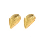 ( Gold)occidental style new Shells pattern earrings wind buckle high woman