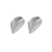 ( Silver)occidental style new Shells pattern earrings wind buckle high woman