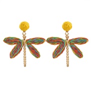 ( yellow) Bohemia creative small fresh earrings handmade establishment personality wind ear stud