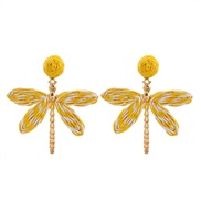 (yellow ) Bohemia creative small fresh earrings handmade establishment personality wind ear stud